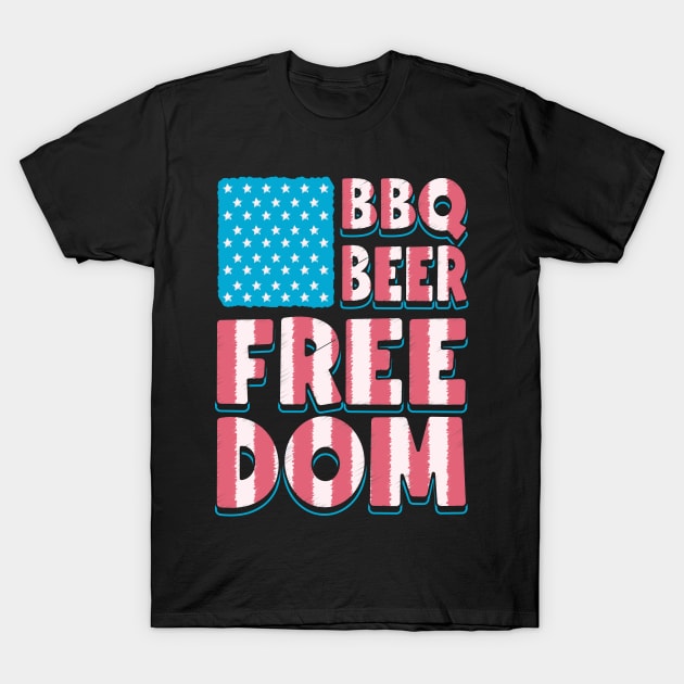 Beers, BBQ, Freedom, Murica T-Shirt by Daribo